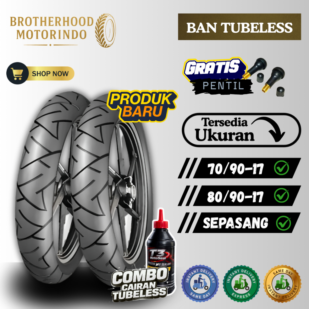 (PAKET SEPASANG) BAN ASPIRA RAPIDO TUBBLES ( 70/90-17 / 80/90-17 ) BAN RING 17 / BAN MOTOR MATIC RIN