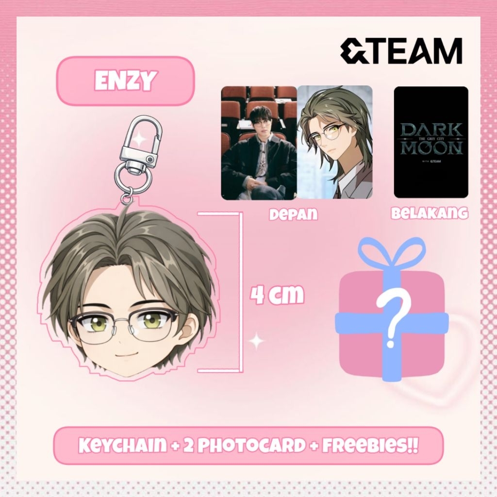 [EXTRA FREEBIES] &TEAM KEYCHAIN | GANTUNGAN KUNCI AKRILIK | CHIBI | DARK MOON | FANKIT MERCH &TEAM |