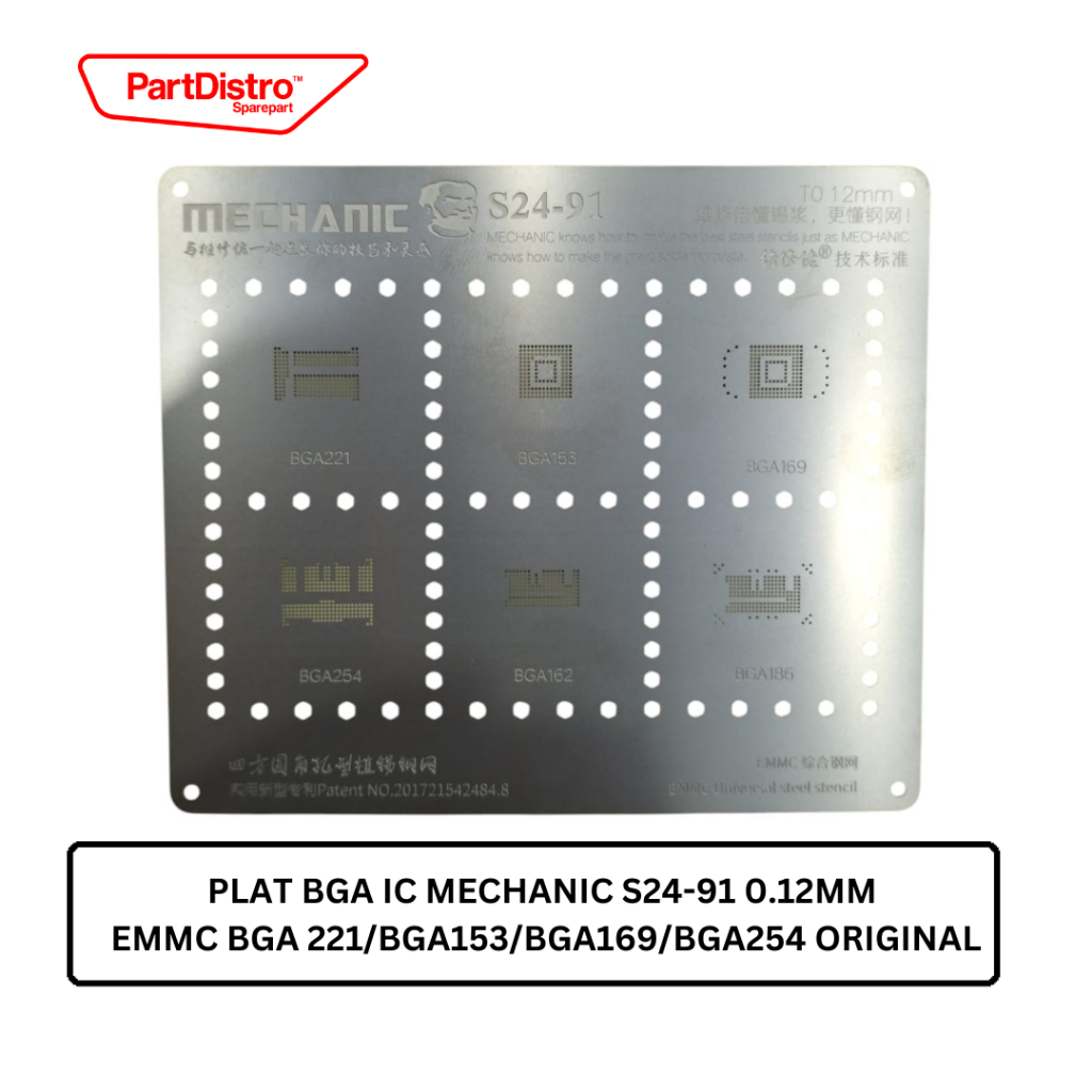 PLAT BGA IC MECHANIC S24-91 0.12MM EMMC BGA 221/BGA153/BGA169/BGA254 ORIGINAL