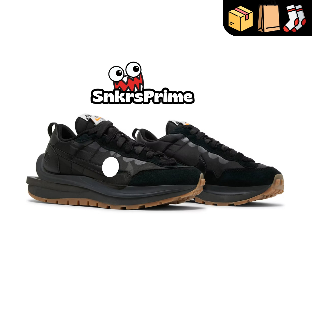 Sepatu Sneakers Vaporwaffle Sacai Black Gum - SNKRSPRIME