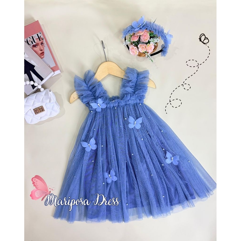 (AFSHEEN) MARIPOSA DRESS GAUN ANAK DRESS PESTA BAYI DRESS PESTA ANAK PEREMPUAN KOREAN STYLE MEWAH HI