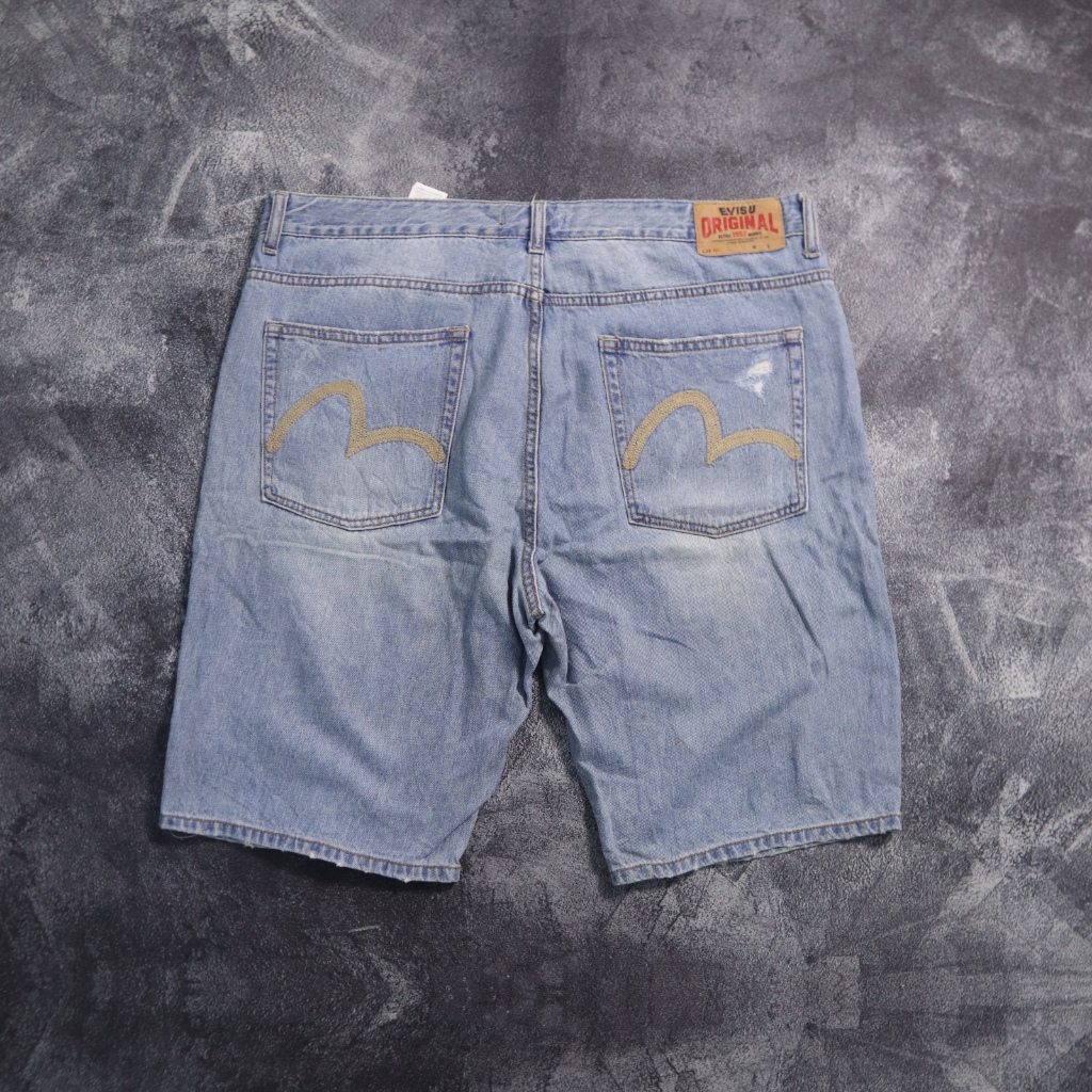 CELANA PENDEK EVISU ORIGINAL RETRO 1952 JEANS SHORT PANTS SP22 SIZE 38 39