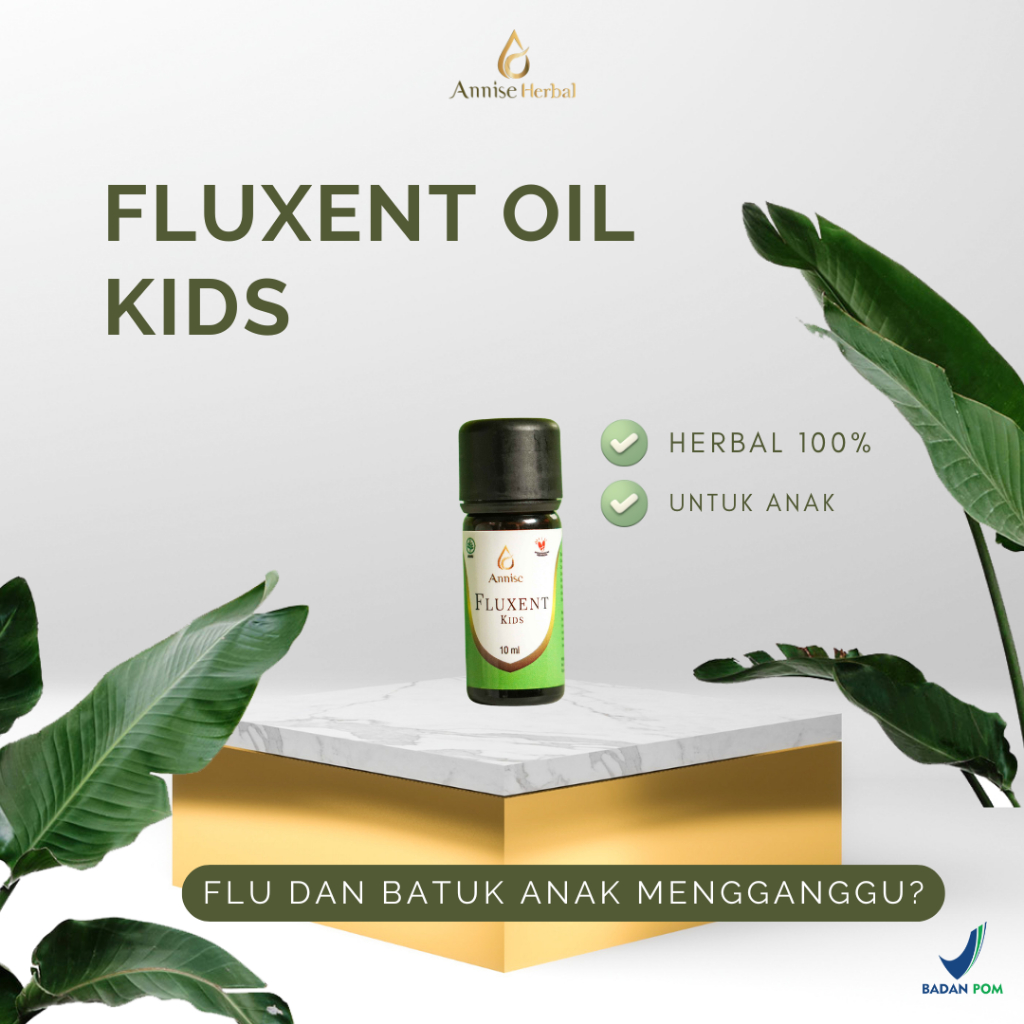 Fluxent Oil Kids -  Essential Oil Anak untuk Batuk, Pilek, Flu & Legakan Pernapasan | Minyak Batuk &