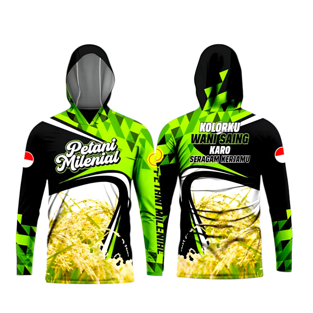 Jersey Petani Milenial Lengan Panjang Kaos Jersey Petani Muda Sawah Indonesia