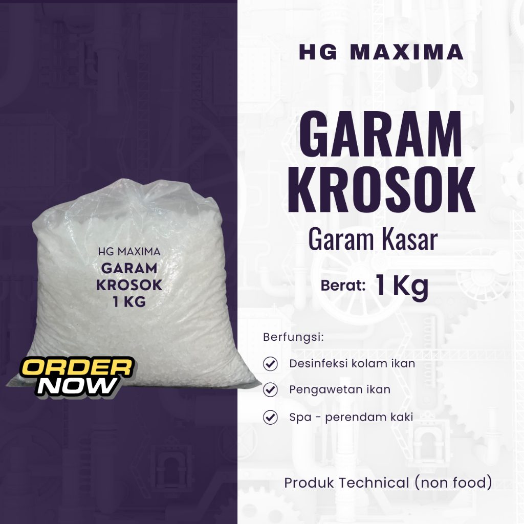 Garam Kasar Non Iodium Garam Ikan Kolam Koi Garam Ikan 1kg