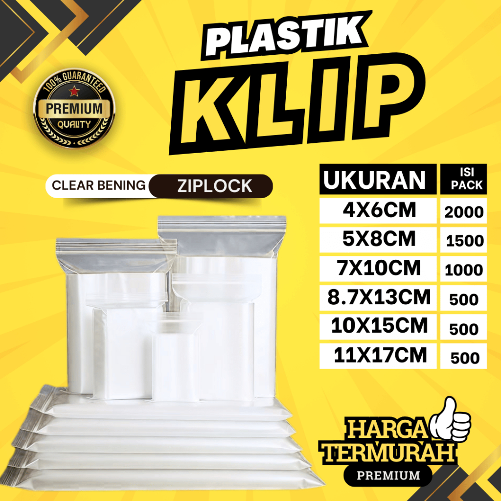 Plastik Klip Food Grade/Plastik Bening Makanan/Zipper Bag/Plastik Packing Makanan Food Grade