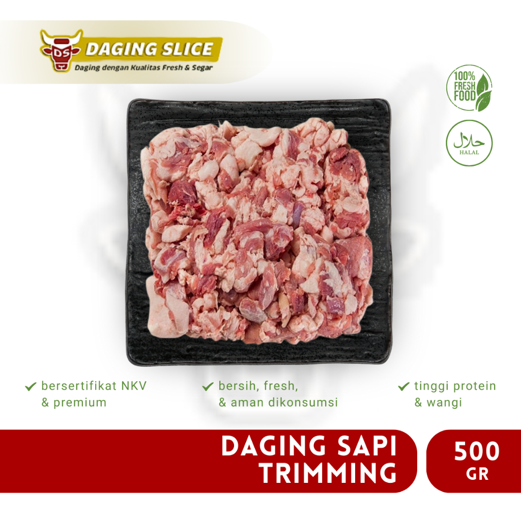 Trimming Beef Slice 500gr Tetelan Sapi Trim Mess Meat Bandung