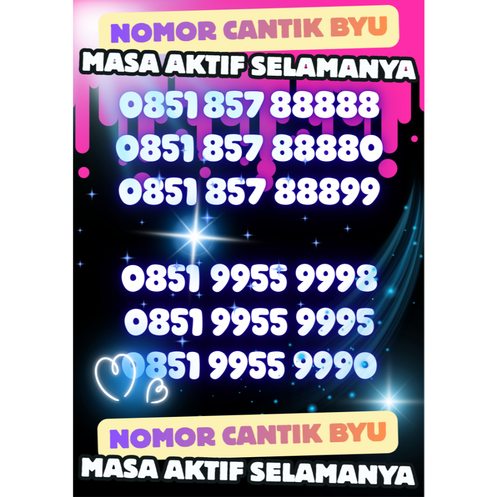 Nomor Cantik Kartu Perdana BYU Aktif Selamanya