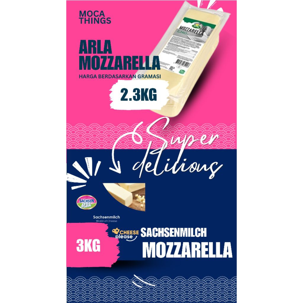 Natural Mozzarella Cheese Ripened Repack Halal Made In Germany Sachsenmilch Keju Mozarela Untuk Pizz