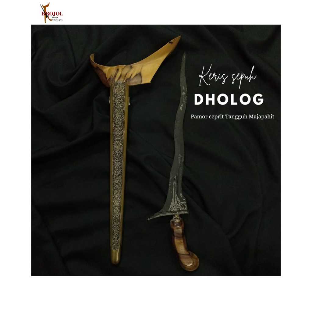 Keris sepuh Dholog Pamor Ceprit Tangguh Majapahit Warangka Brangah Jogja Kayu Timoho