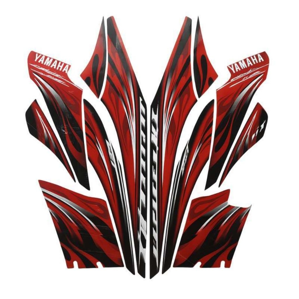 Striping stiker body motor Yamaha Mx Old merah 2009 stiker list bodi motor mx old tahun 2009 merah