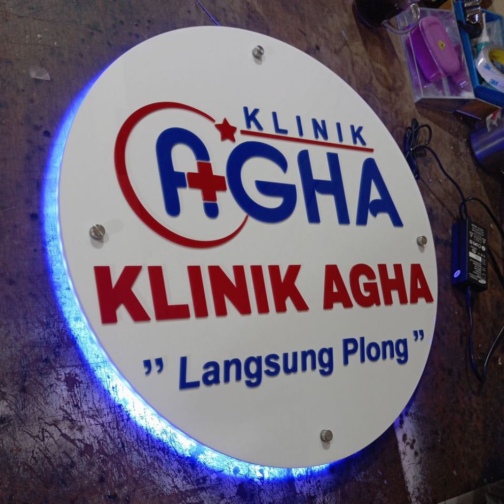 Papan Nama / Plang Nama Toko, Usaha LED ( Back Light ) Custom Sig In Akrilik Timbul