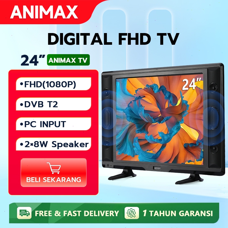 Animax TV Digital 24 inch LED TV 22 inch 24 inch 25 inch Digital TV FHD 22/24/25 inch Garansi 1 Tahu
