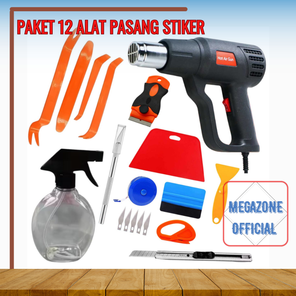 PAKET LENGKAP Mini Heat Gun Hot Air Vinyl 220v 300w Mesin Pemanas Blower Uap Panas Alat Untuk Pasang