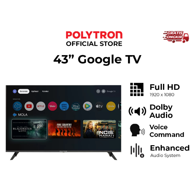 LED POLYTRON 43RG9059 GOOGLE TV SMART TV 43INCH
