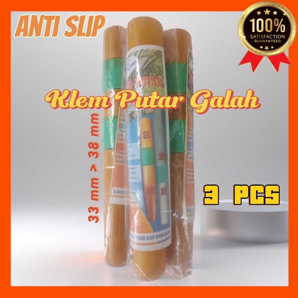 Klem Putar Dalam Galah Egrek Sawit / 3 PCS, Dua Karet Anti Slip
