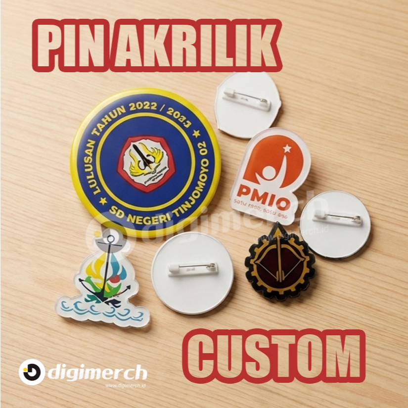 PIN AKRILIK CUSTOM | BROS PENITI AKRILIK | ENAMEL PIN CUSTOM LOGO NAMA HIASAN TAS TOPI