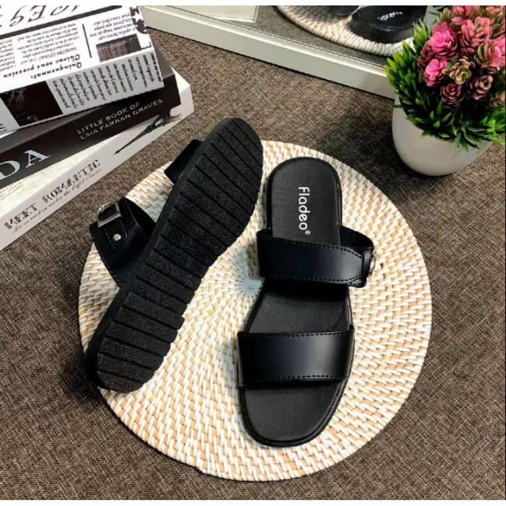 PROMO RAMADHAN Sandal Wanita slop Gesper sandal cewek model gesper