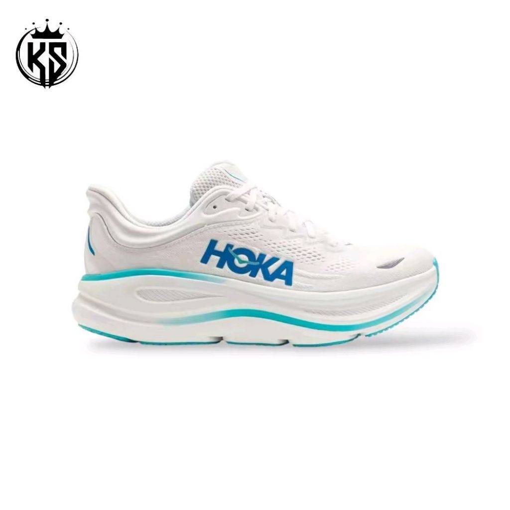 Sepatu lari HOKA Bondi 9 Men's White HOKA Blue