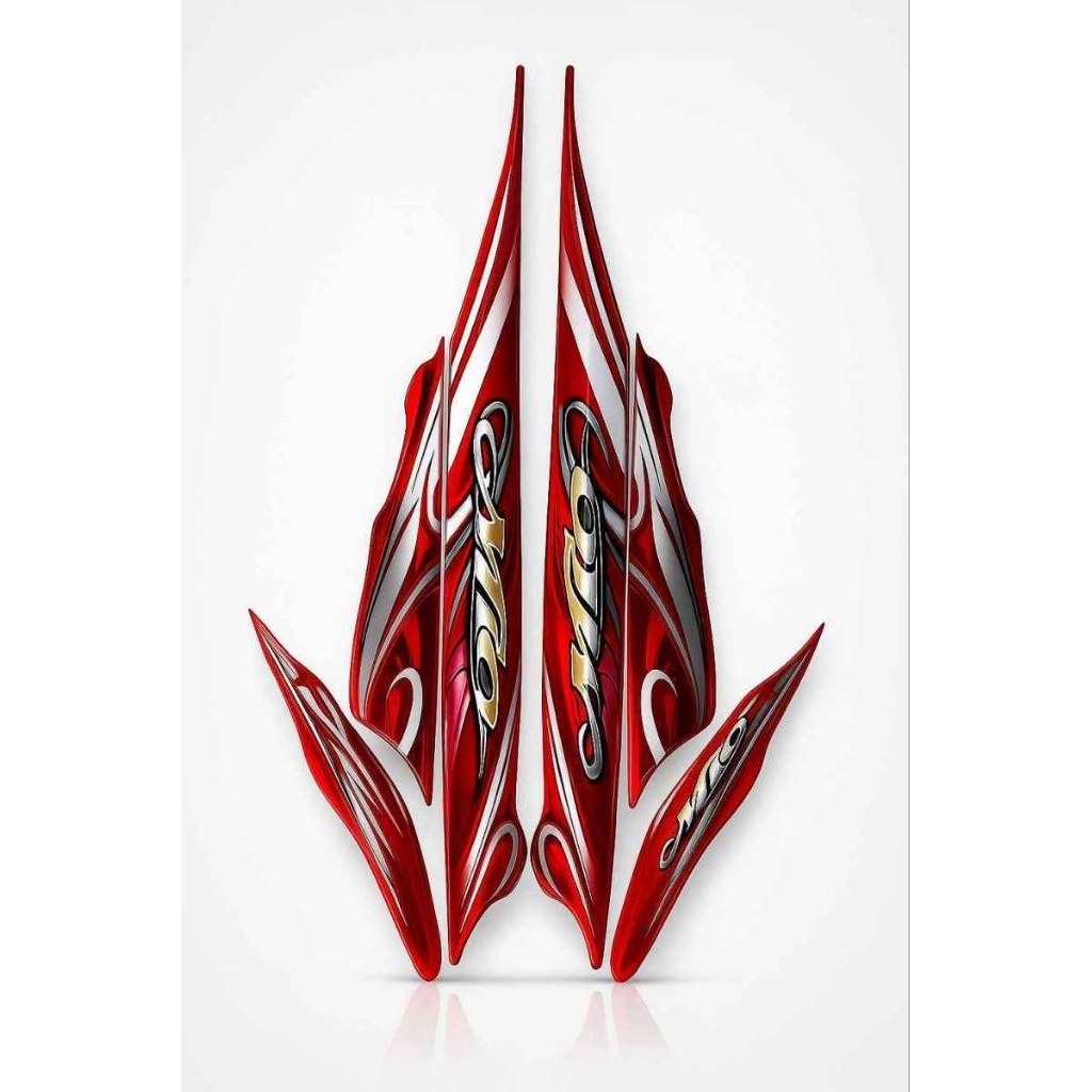 Striping stiker body mio sporty mio smile merah 2010 2011 stiker list bodi mio sport warna merah tah