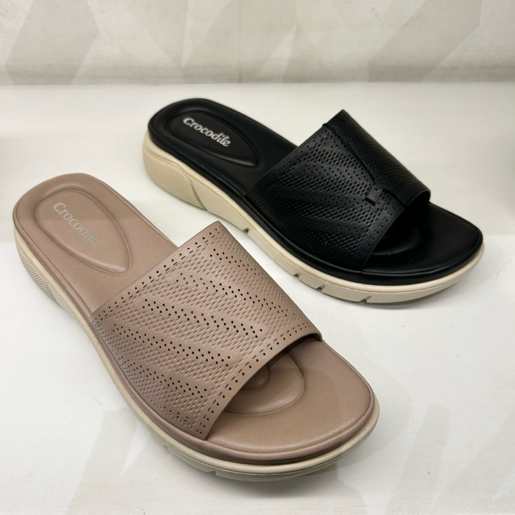sandal wanita flat ringan sol 2cm CROCODILE original