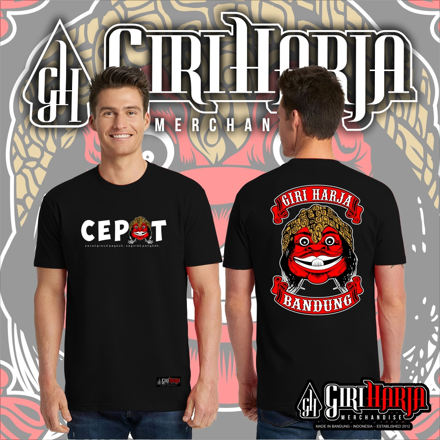 Kaos wayang golek Cepot / kaos wayang golek Giri Harja / Kaos wayang golek sunda / kaos tangan pende