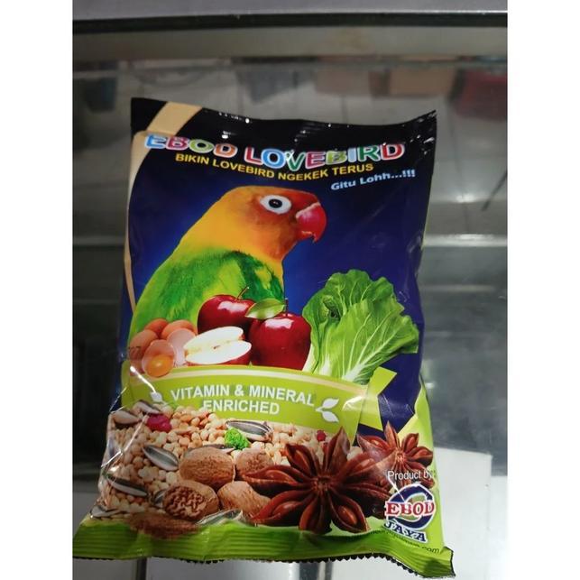 EBOD JAYA Pakan Burung Lovebird Menghangatkan Badan Vitamin Mineral Berkicau EBOD LOVEBIRD 200 GRAM