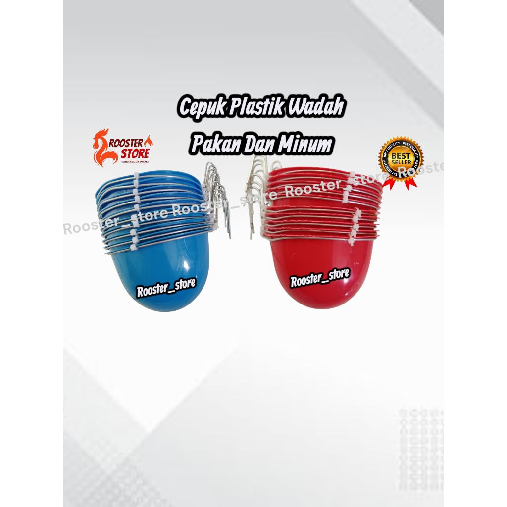 Paket Murah 5 Pcs Cepuk Plastik Wadah Pakan / Minum Ayam Bangkok Dan Burung