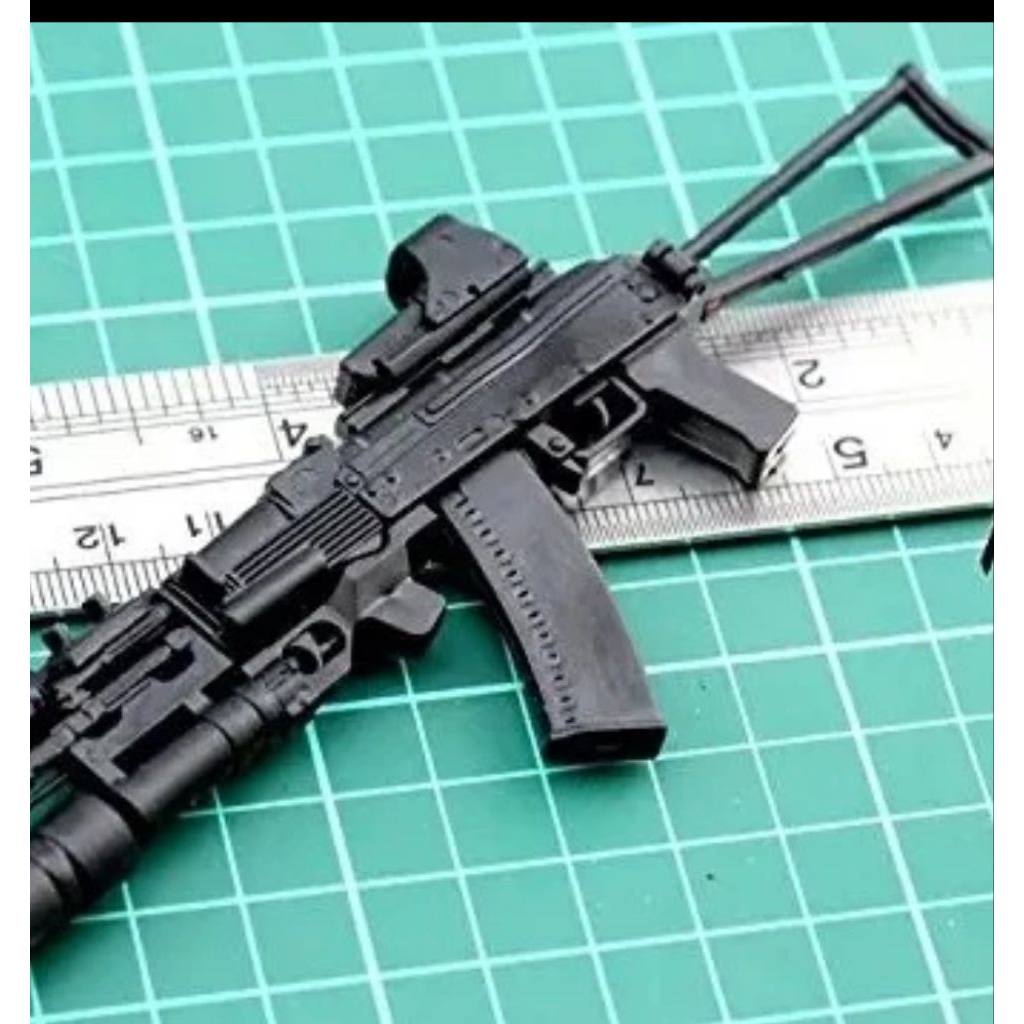 skala 1/6 miniatur AK 74 mainan rakit panjang 16 cm untuk pelengkap figure dan pajangan bahan plasti