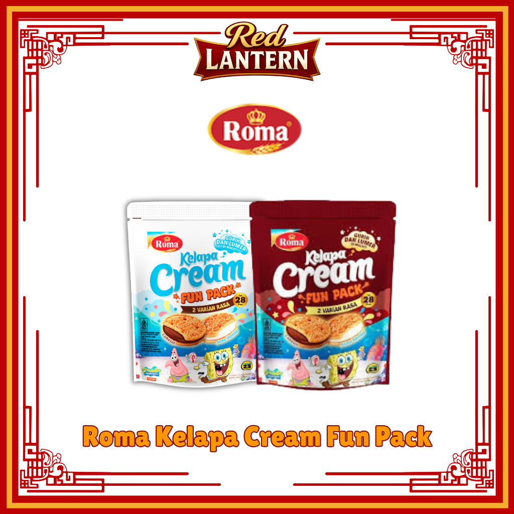 Roma Kelapa Cream Fun Pack 278gr 2 Rasa Coklat Susu Vanilla