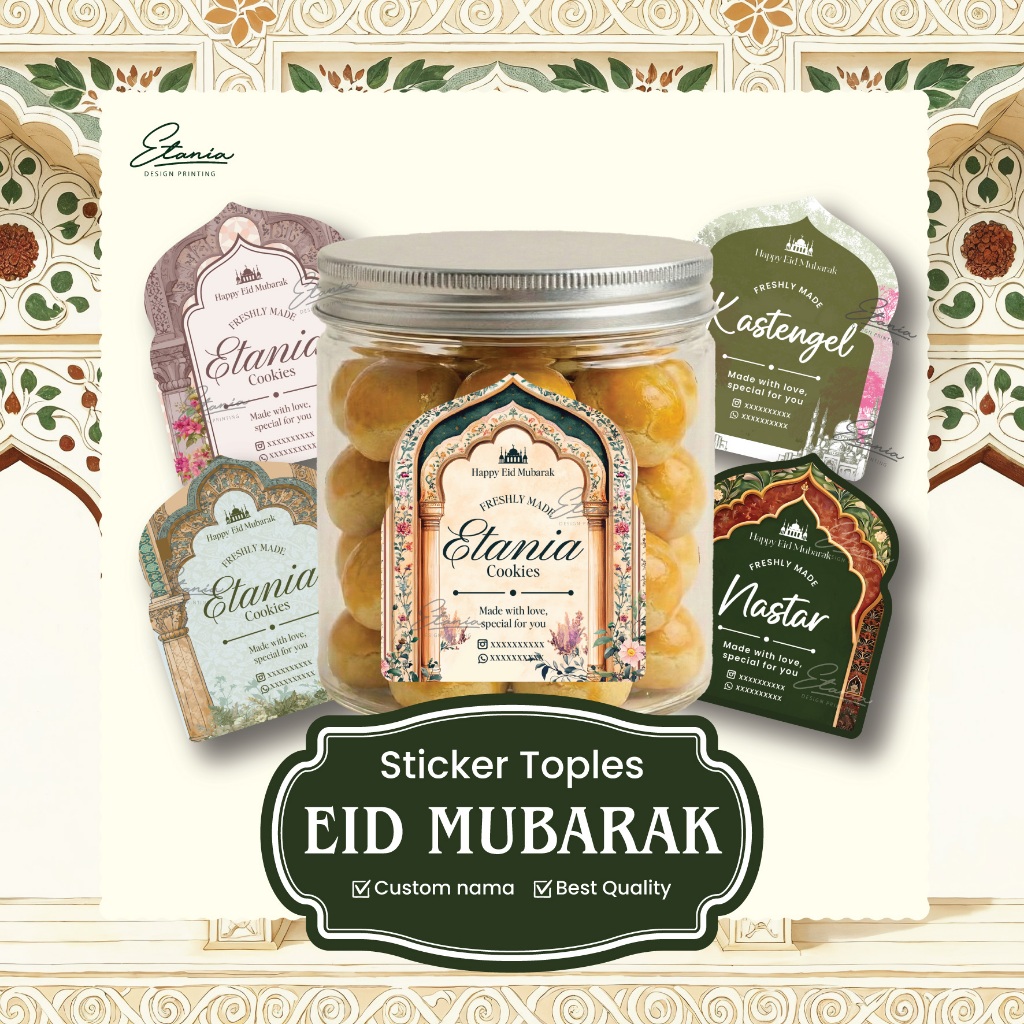 Sticker Toples kue kering lebaran Label toples kue sticker varian kue label nama kue