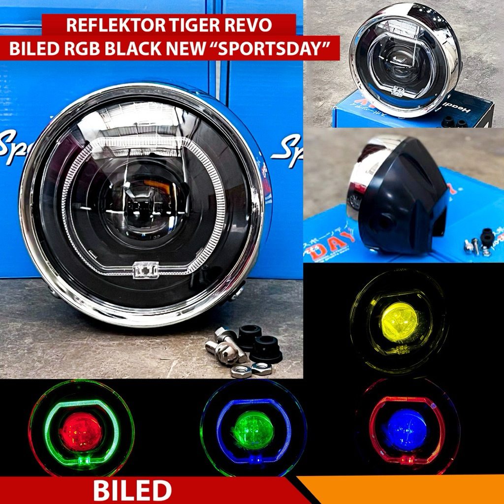 Reflektor Biled NINJA TIGER REVO RGB Import Headlamp Lampu Biled Ninja Tiger Revo Import