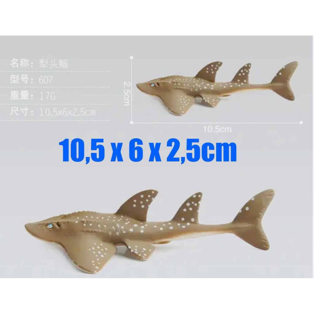 Mainan ikan hiu pari - miniatur ikan hiu pari - pajangan hiu pari - koleksi figure hiu pari - mainan