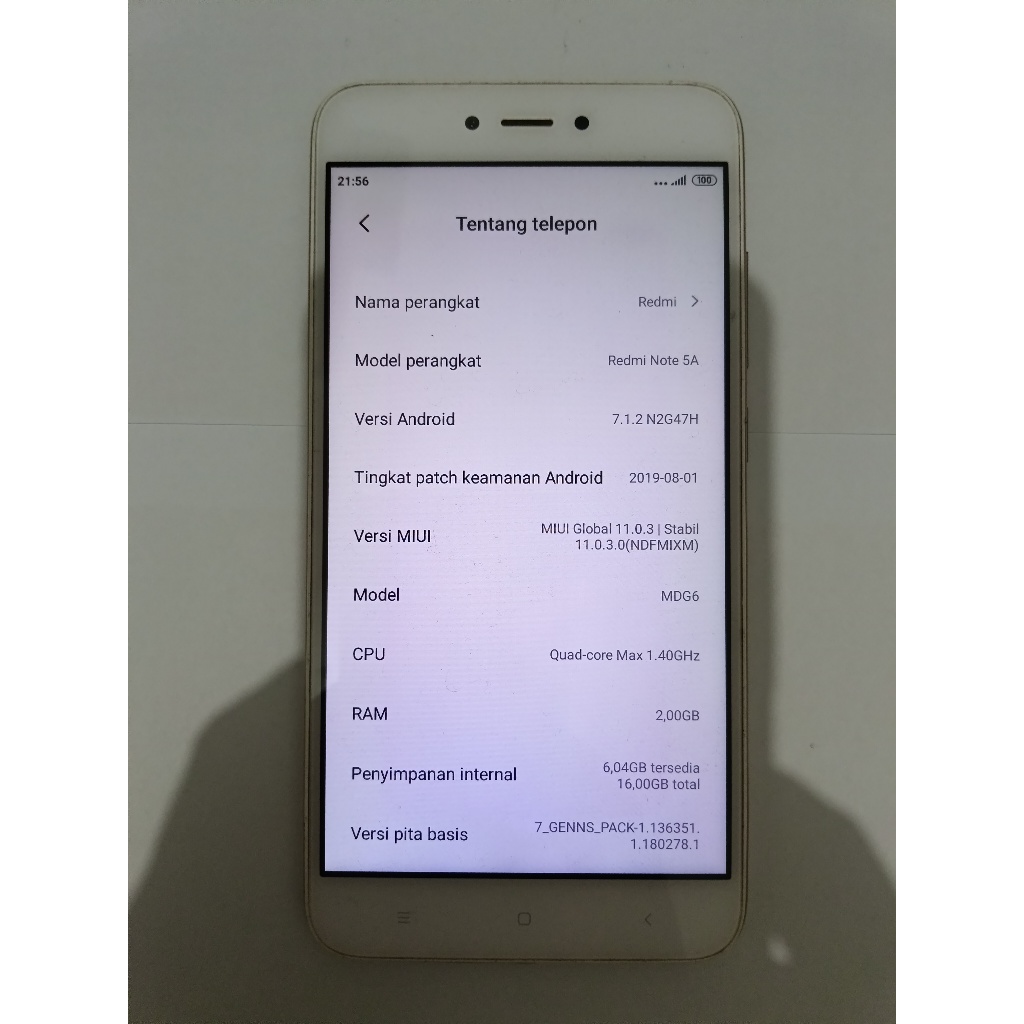 Xiaomi Redmi Note 5a 3/32Gb Handphone Bekas Original