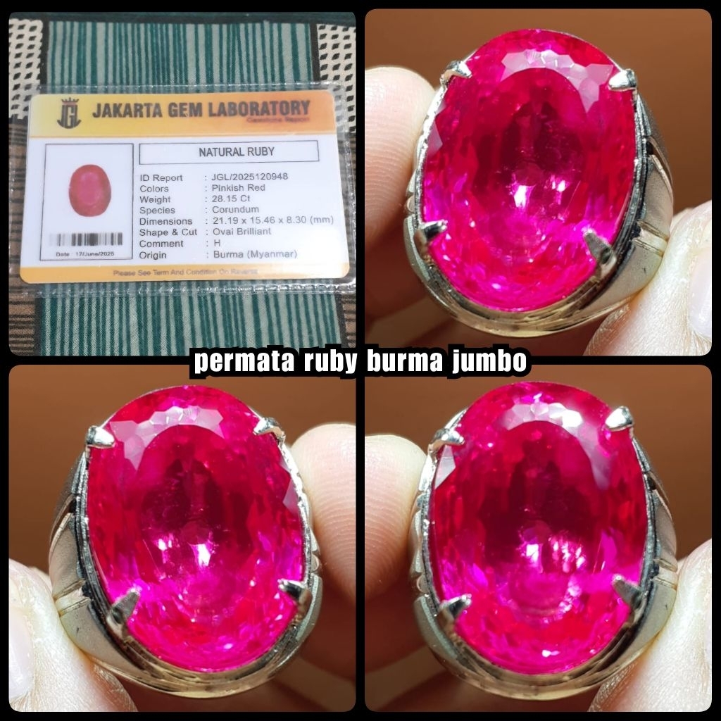 NATURAL BATU RUBY SUPER JUMBO DELIMA HQ JUMBO