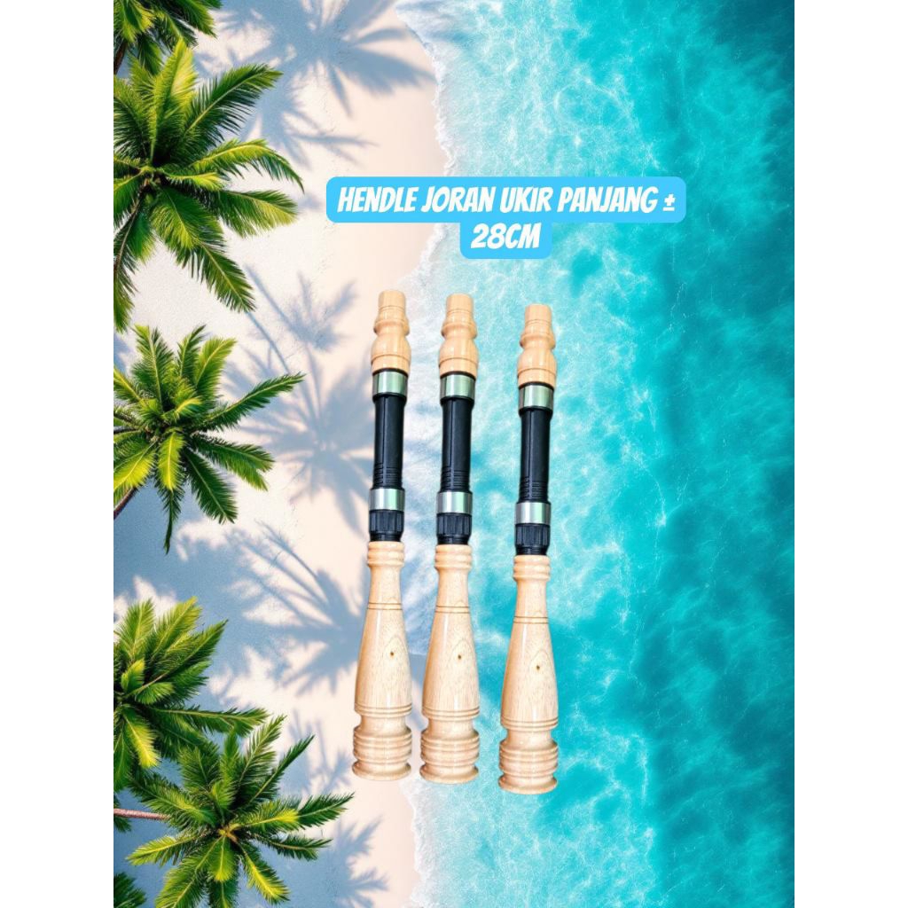 Gagang joran pancing ukir panjang ± 28cm