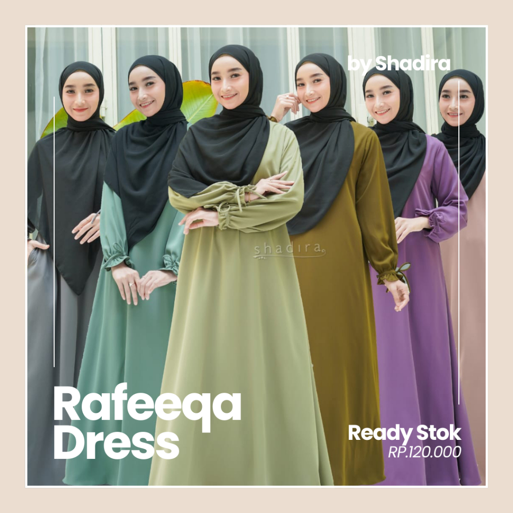 SHADIRA - RAFEEQA DRESS GAMIS POLOS SYARI BAHAN WOLFIS PREMIUM RESLETING BUSUI FRIENDY
