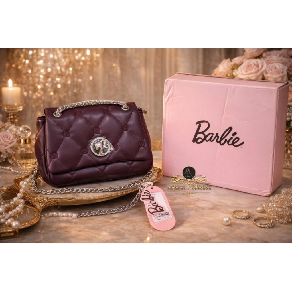 [LIMITED DISNEY EDITION] Tas Selempang Wanita Barbie Pillow ORIGINAL Official Store Burgundy