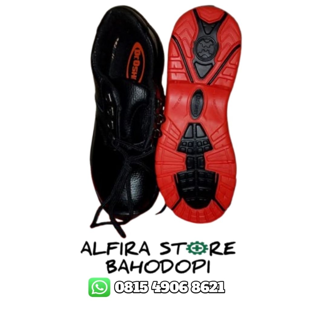 Sepatu Safety pria-wanita 100% original | Dr.Osha Pendek |Hitam alas telapak_Orens