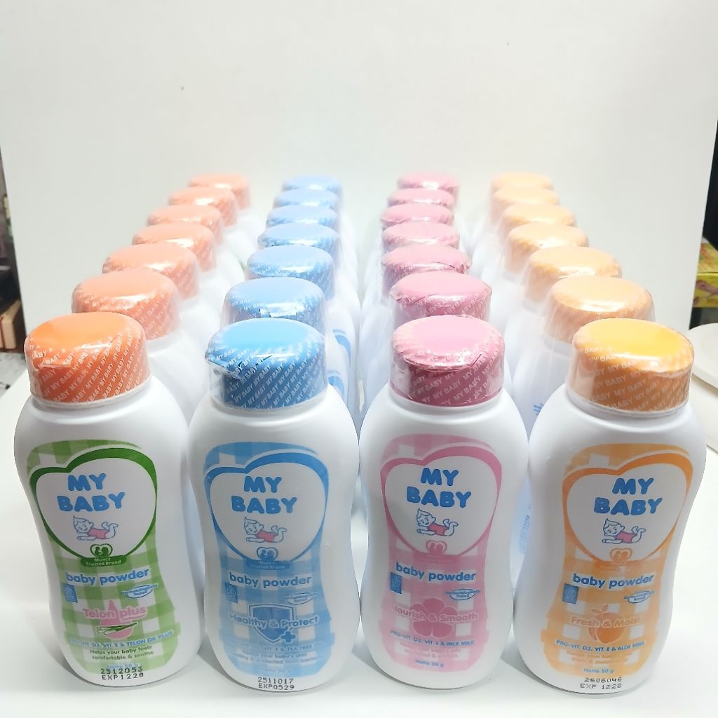 grosir 6 pcs bedak my baby 50gr kemasan kecil