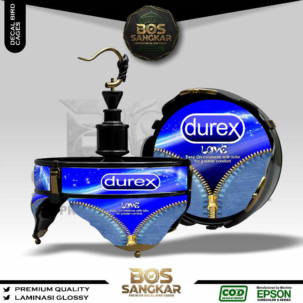 STIKER DECAL SANGKAR BURUNG BUNDAR LINGKARAN LOVE BIRD HELOPET BATMAN CUSTOM DUREX BS16