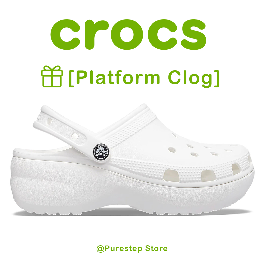 CROCS ORIGINAL WOMEN'S CLASSIC PLATFORM CLOG ORIGINAL- WHITE