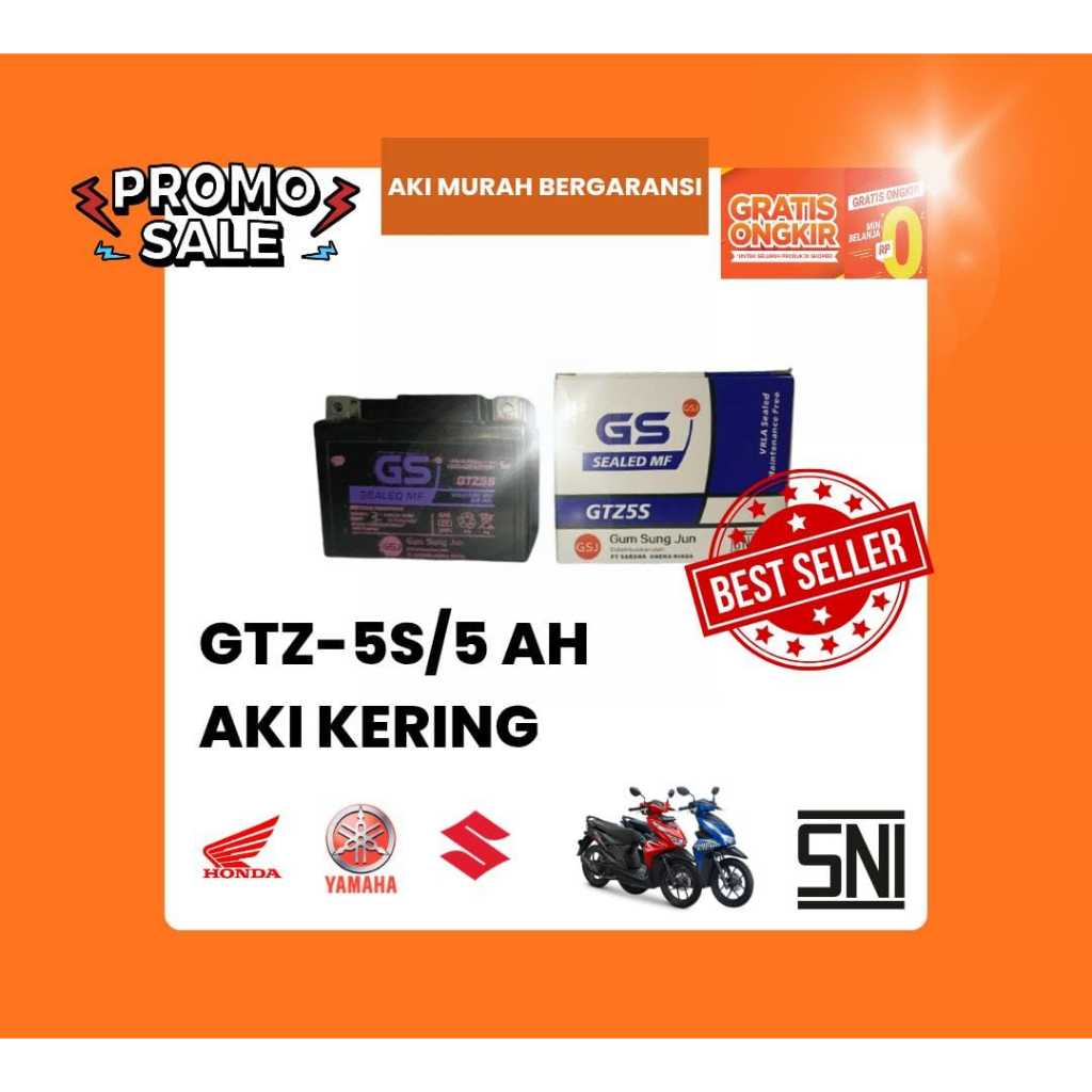 Aki Motor Yamaha Vixion Aki Kering Accu Kering MF GTZ5S
