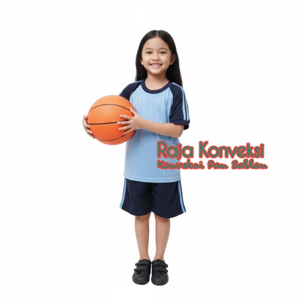 Setelan Olahraga Anak TK sudah termasuk sablon Baju pendek celana Pendek