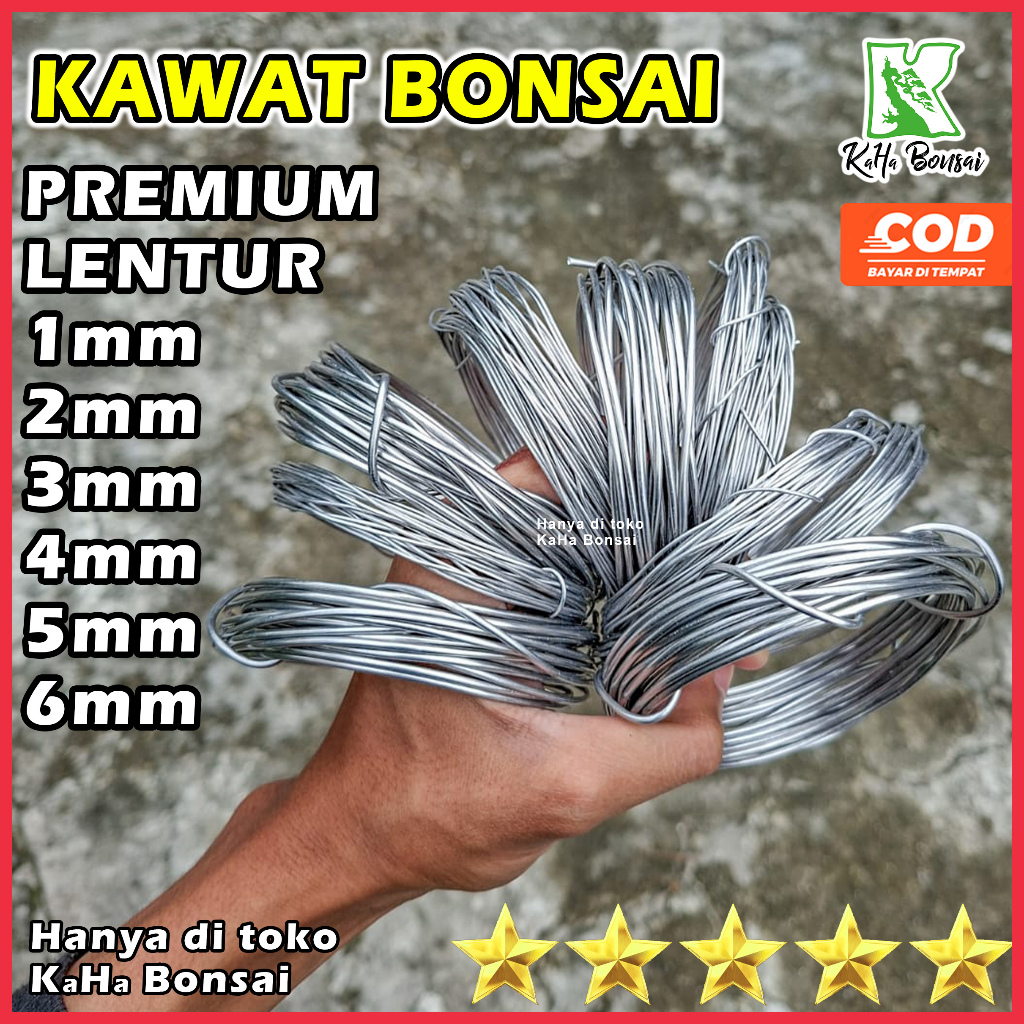 Kawat Bonsai Silver Per 5 Meter Kawat Bonsai 1mm Kawat Bonsai 2mm Kawat Bonsai 3mm Kawat Bonsai 4mm 