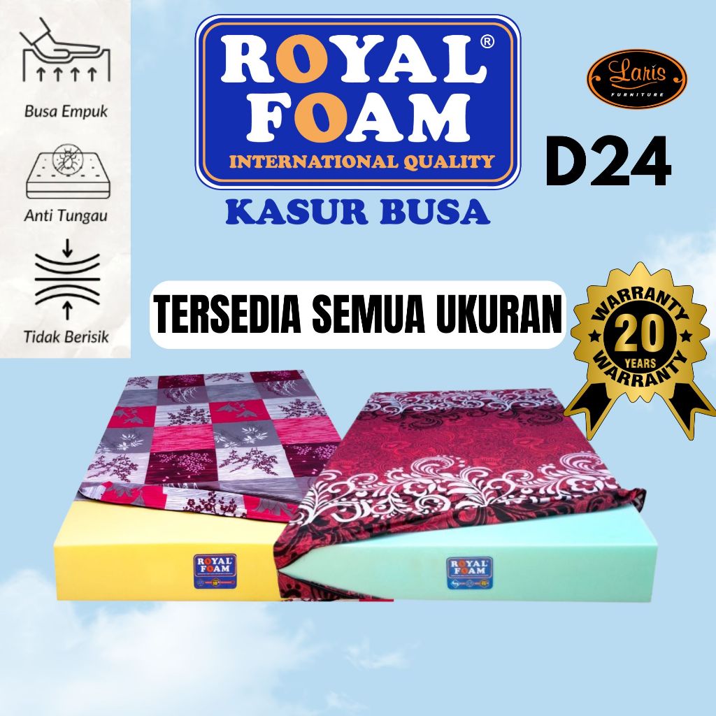 Kasur Busa Royal Foam D24 - Original Anti Kempes & Anti Bakteri