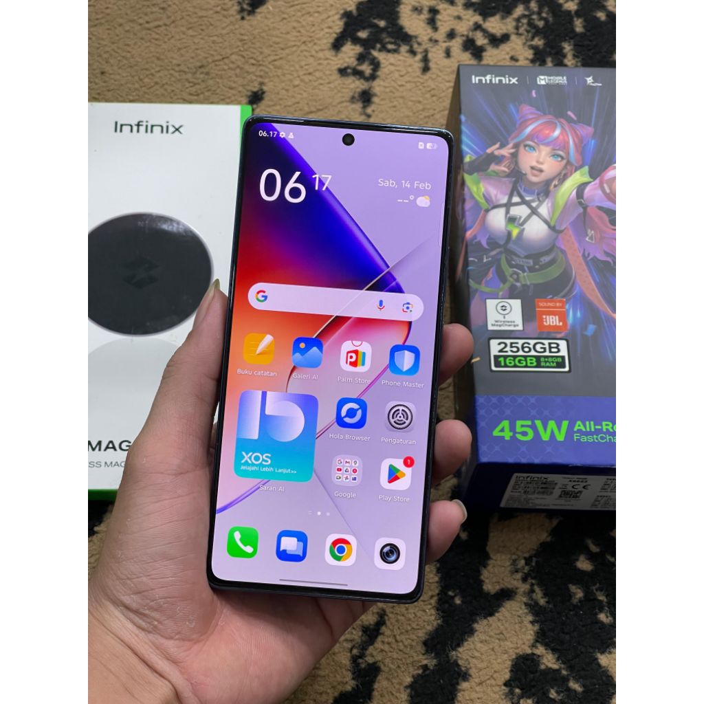 Infinix note 40 8/256gb fullset original, minus dent 1 sesuai di foto, fungsi lain normal aman siap 