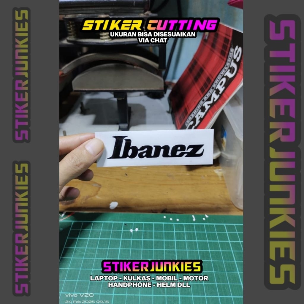 STIKER LOGO IBANEZ STICKER CUTTING
