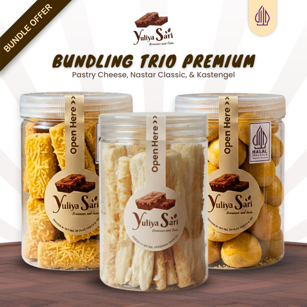 Paket Bundle Kue Kering Lebaran Pastry Cheese Puff Stick Nastar Klasik Kastengel Yuliya Sari Homemad