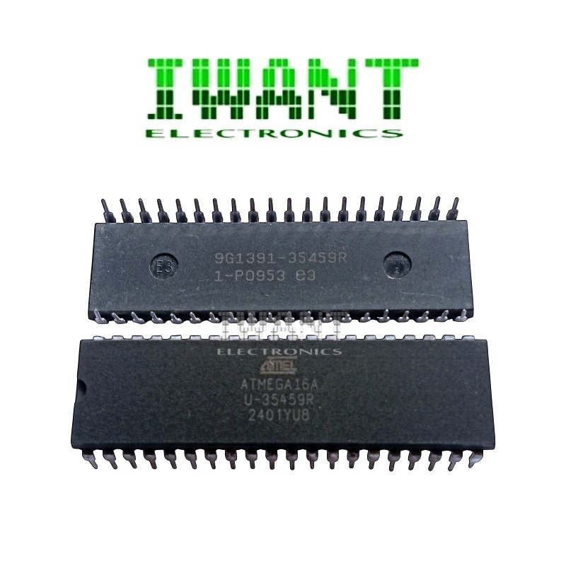 ATMEGA16 IC ATMEGA16A ATMEGA16A-PU  ATMEGA16A PU  ATMEGA 16 DIP-40 PIN AVR MICROCONTORLER REFURBISH
